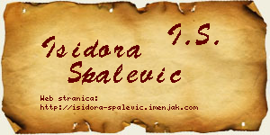Isidora Spalević vizit kartica